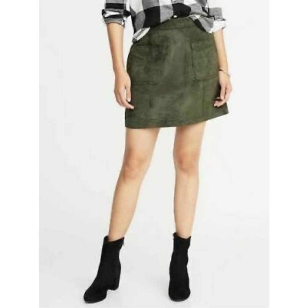 Old Navy Faux Suede A Line Skirt Green Size 12
